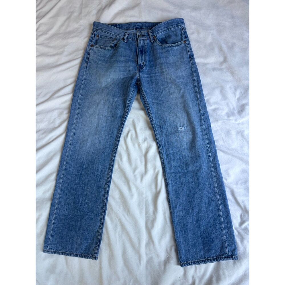 Levi's 559 Relaxed Straight Jeans Men's 33x32 Distressed Blue Denim